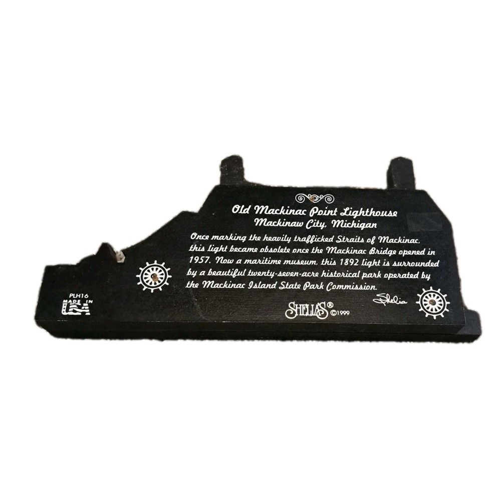 Vtg Sheila's Collectibles OLD MACKINAC POINT LIGHTHOUSE Mackinaw City, Mi., 1999 - Picture 2 of 3